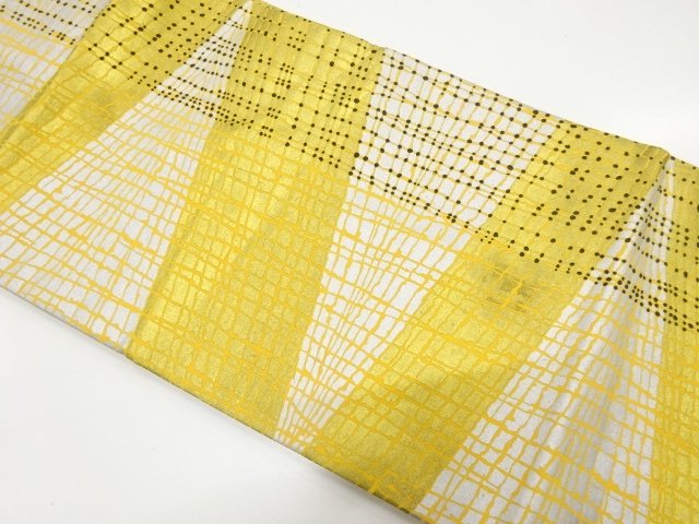 JAPANESEKIMONO / ANTIQUE CHECKERED / POLKA DOT PATTERN NAGOYA OBI (WEA